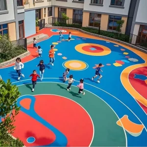 Polyurethane EPDM Rubber Granule Eco-Friendly Anti-Slip Shock Absorption Outdoor Multi-Sport Basketball Court Floor Mat Adhesive