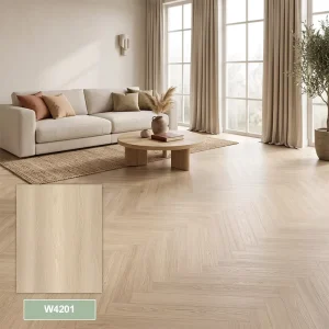 Popular Herringbone Design UV Coating Waterproof Spc Flooring Manufacturer SPC Flooring for Living Room Bedroom Indoor Use