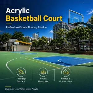 Synthetic Sports Court Surface Acrylic Hard System Basketball Badminton Tennis Court Coating Acrylic Resin Sports Flooring