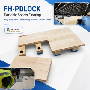 Portable Interlocking Hardwood Tiles with Custom Thickness for Indoor Soccer, Badminton, and Pickleball Courts