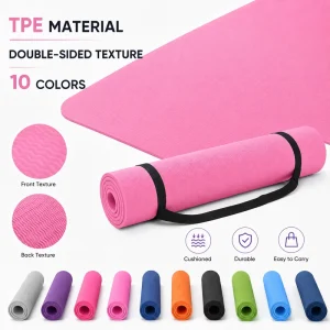 Portable Lightweight Foldable TPE Yoga Mat for Travel, Camping, Outdoor Yoga and Home Workouts