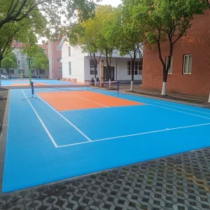 Portable Outdoor Multi Purpose Sports Flooring Tile for Basketball and Badminton Courts PP Material Graphic Design Solution