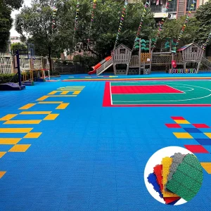 Portable Outdoor PP Plastic Modular Interlocking Anti-Slip Basketball Court Flooring Tiles 250x250x120mm