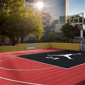Portable Outdoor Prefab Basketball Court Kit with PP Tiles and Markings