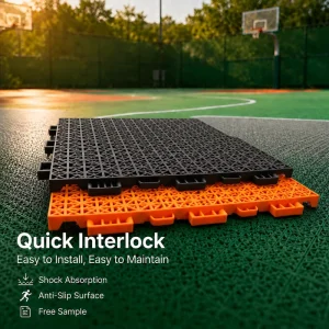 Portable Outdoor Weather-Resistant PP Plastic Modular Interlocking Eco-Friendly Anti-Slip Basketball Sports Flooring