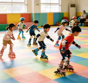 Portable PP Interlocking Rollable Outdoor Roller Skating Court Suspended Modular Floor Tiles