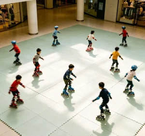 Portable Rollable PP Interlocking Suspended Modular Floor Tiles for Outdoor Skating Courts and Sports Fields