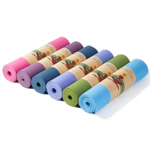 Portable Single Color TPE Yoga Mat Sound Insulating Exercise Pad for Skipping Dancing & Daily Workout