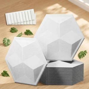 Portable Sound Barriers with Artistic Patterns 3D Acoustic Room Divider Panels