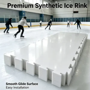 Portable Synthetic Ice Rink System Custom Size Simulated Skating for Indoor and Outdoor Hockey Practice