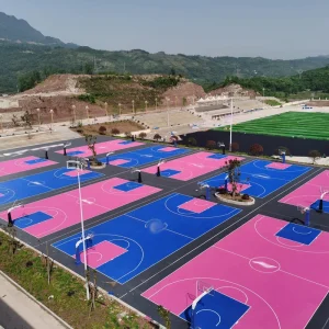 Portable TPE Interlocking Half-Court Basketball, Tennis and Pickleball Tiles