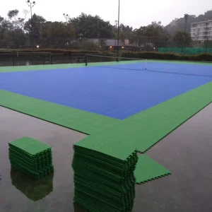 Portable Tennis Court Sports Flooring with Edges and Corners Easy to Install PP Sports Court Flooring