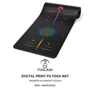 Power Yoga Pro Smooth PU Rubber Yoga Mat, Non-Slip Natural Pad for Core Strength and Pilates