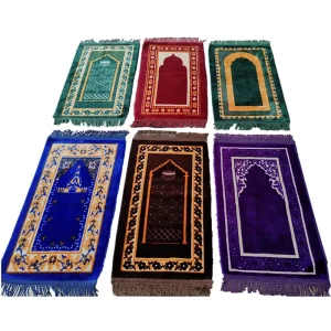 Prayer Rug Janamaz Muslim Namaz Mat 35x60cm Children Prayer Mat Kids Floral Anti-Slip Polyester Woven Home