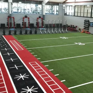 Pre-stitched Gym Turf Sports Floor with White Line Numbers for Gym Running Track Power Sled Crossfit