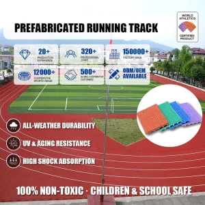 Prefabricated Outdoor Stadium Running Track Surface Material