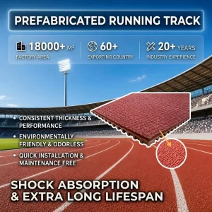 Prefabricated Pre-Cured Rubber Running Track Athletic Flooring Outdoor Stadium Track