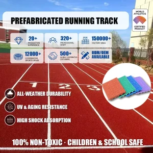Prefabricated Tartan Rubber Running Track Flooring for Sports Complexes