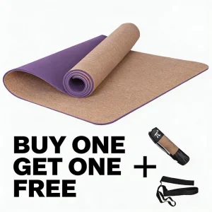 Premium Cork Yoga Mat TPE Base Non Slip Eco Friendly Sweat Absorbent Fitness Exercise Workout Training Pad