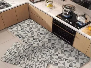 Printed Anti-Fatigue Kitchen Floor Mat Non-Slip Waterproof PVC Foam Custom Logo Mat