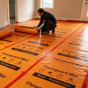 Printed Floor Protection Mat Waterproof Anti-fouling Construction Worksite Flooring Accessory