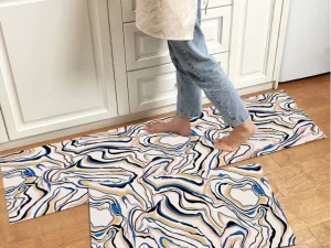 Printed Non-Slip Waterproof Anti-Fatigue Kitchen Floor Mat, PVC Foam, Custom Size