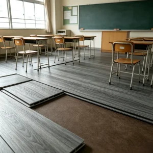 Private Label Wood Veneer SPC Floor Eco friendly Real Wood Surface Waterproof for Shopping Mall PVC Mat Roll