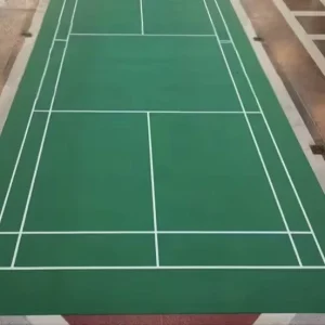 Professional 4.8mm Green Badminton Court Mat PVC Sports Flooring Anti slip 1.2mm Wear Layer Indoor Sports Floor Mat