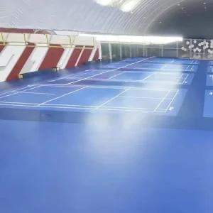 Professional 5.0mm Blue PVC Sports Flooring Anti-slip 1.5mm Wear Layer Multi-purpose Indoor Gym Badminton Court Floor Mat