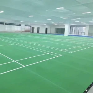 Professional 5.0mm Green Badminton Court Mat PVC Sports Flooring Anti slip 1.5mm Wear Layer Indoor Gym Sports Floor Mat