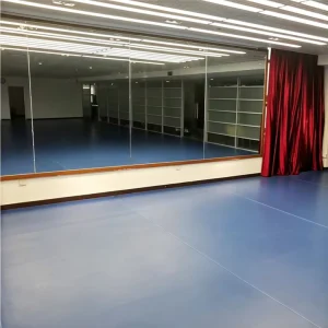 Professional 5.2mm Blue PVC Dance Floor Mat Anti slip 1.2mm Wear Layer Indoor Sports Flooring for Dance Studio Gym Yoga
