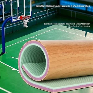 Professional Competitive Wood Grain PVC Basketball Flooring Anti Slip Shock Absorbing Plastic Floor for Club Matches