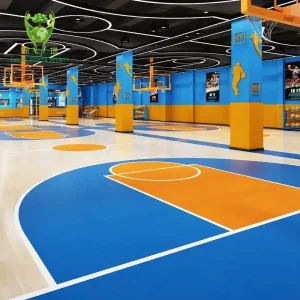 Professional Customized Indoor Movable Gem Stone Pattern BasketballCourt Floor Pvc Vinyl Flooring Multi Sport Flooring