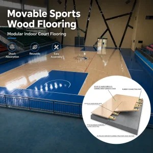 Professional FIBA Approved Sports Wood Floor for Arena Stadium Shock Absorption Choice National Stadiums Basketball Wood Floor