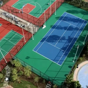 Professional High Density Fireproof Slip Resistant Multi Purpose Sports Flooring Hypoallergenic Silicone PU SD G 109 8mm