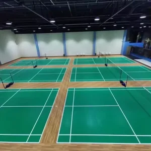 Professional Indoor Badminton Court Flooring PVC Vinyl Shock Absorption Anti Slip Sports Surface