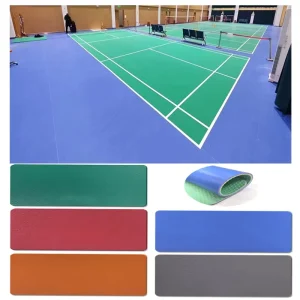 Professional Indoor Badminton Court PVC Floor Mat Non Slip Synthetic Sports Flooring