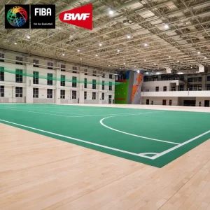 Professional Multi-Purpose Interlocking Wooden Sports Floor Tiles 22mm Thick Eco-Friendly Durable Shock Absorption Anti-Slip