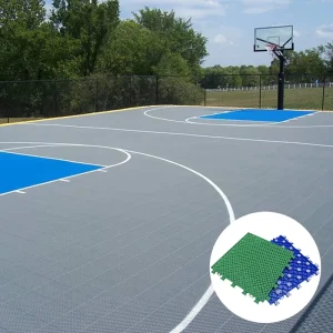 Professional Outdoor Basketball Court Tiles High Shock Absorption Interlocking PP Sports Flooring 16mm Double layer Cross Grid