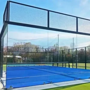 Professional Panoramic Padel Tennis Court 20m*10m Steel Artificial Grass with Tempered Glass 12mm Outdoor Sports Flooring