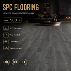 Professional Plastic Flooring Anti-Skid Waterproof Durable 8mm 12mm SPC Flooring for Project