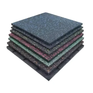 Professional Shock Absorbing Floor Mats Black Heat Resistant Anti-Slip Rubber Floor