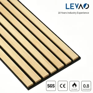 Professional Sound Proof Custom Noise Reduction Fireproof Wood MDF Fluted Polyester Fiber Acoustic Slat Wall Panels