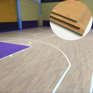 Professional Sports Floor Manufacturer Indoor Basketball Court Floor PVC 3mm 8mm High Resilience Waterproof Wooden Grain