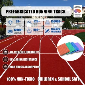 Professional Synthetic Rubber Athletic Surface Prefabricated Running Track Flooring for Stadiums and Sports Hubs