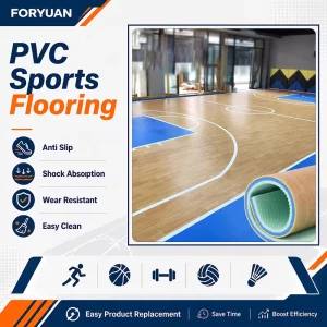 Project Ready Wear Resistant Indoor PVC Sports Flooring for School Basketball Court Renovation Projects