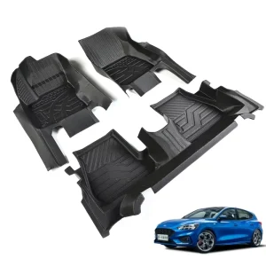Protection TPE Car Floor Mats Full Coverage Door Sill Anti Slip Waterproof Liners Compatible With Ford Focus