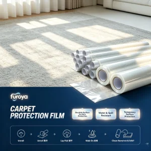 Protective Film LLDPE Material Soft Plain Surface Machine Grade 50cm x 300m Roll Strong Structure Smooth Release