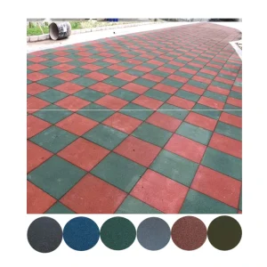 Protective Flooring 50cm Square Rubber Floor Mat Rubber Pave Tile