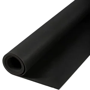 Pure Black Rubber Flooring Rolls Heavy Duty Wear-Resistant for Gym Sports Venue Anti-Slip Shock Absorption
